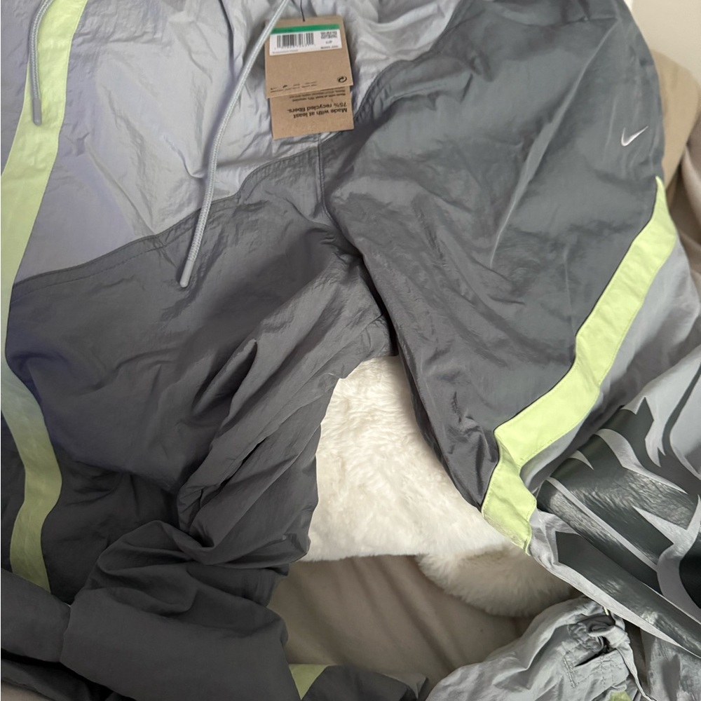 Nike Gray and Neon Green Windbreaker